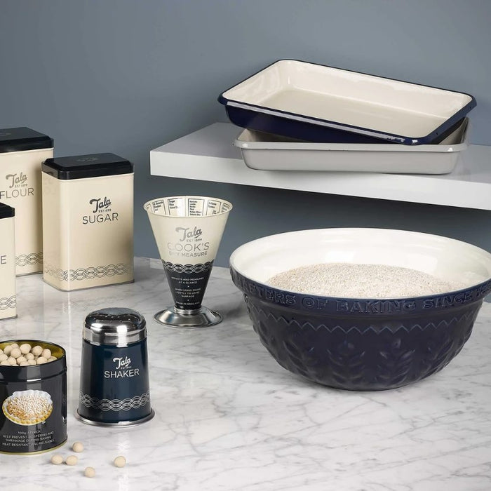 Beslagkom, 30 cm, Keramiek, Indigo & Ivory - Tala