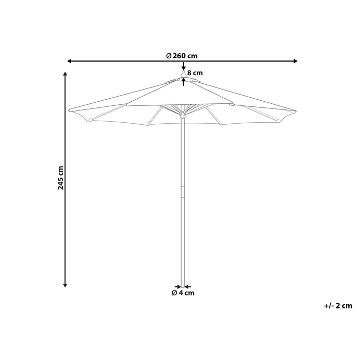 Beliani - FERENTILLO - Parasol - Wit - 260 cm - Polyester