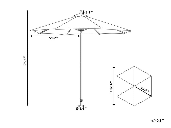 Beliani - FERENTILLO - Parasol - Wit - 260 cm - Polyester