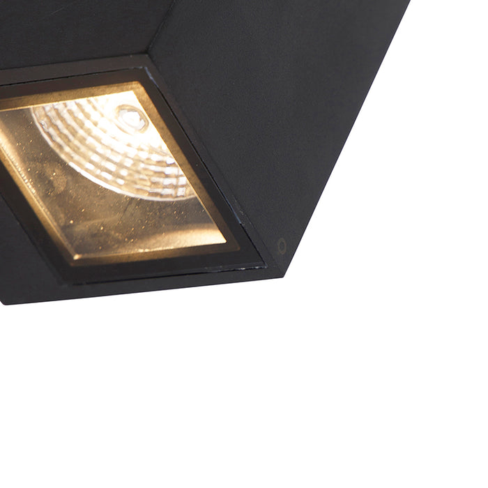 QAZQA Moderne wandlamp zwart 2-lichts AR70 IP54 - Baleno