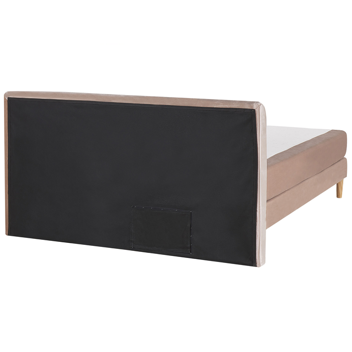 Beliani-MARQUISE -Tweepersoons boxspring-Beige-160 x 200 cm-Fluweel