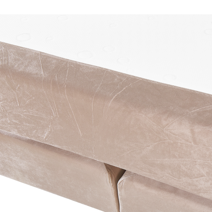 Beliani-MARQUISE -Tweepersoons boxspring-Beige-160 x 200 cm-Fluweel