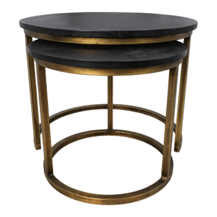 HSM - Ronde Salontafel Finnley - Ø60 cm - Black Wash|antique Gold -