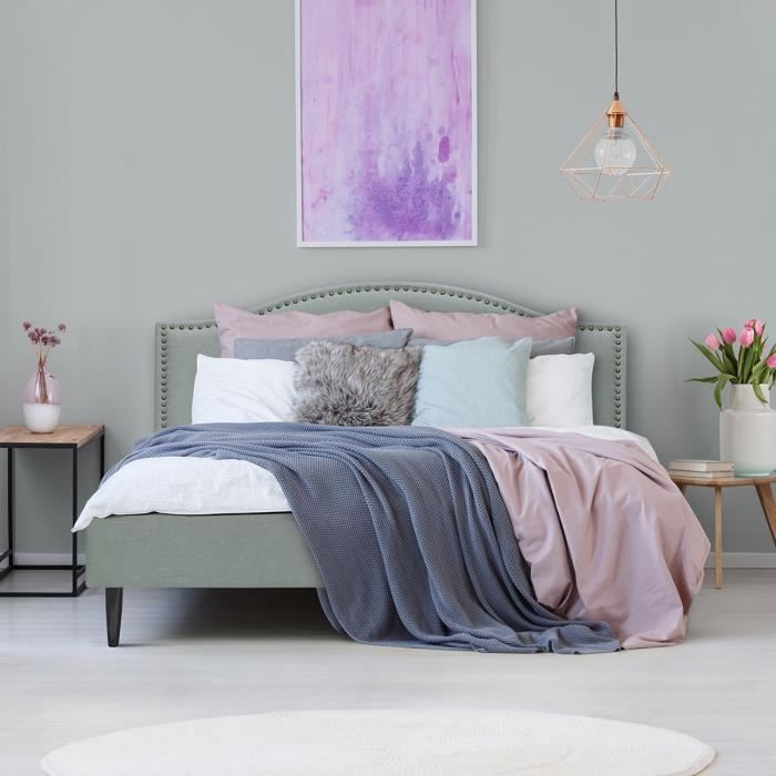 Cstore Klassiek volwassen bed - Lichtgrijze stof - 160 x 200 cm