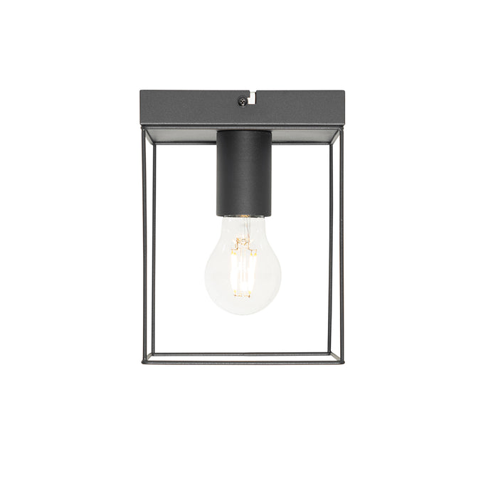 QAZQA Minimalistische plafondlamp zwart - Kodi