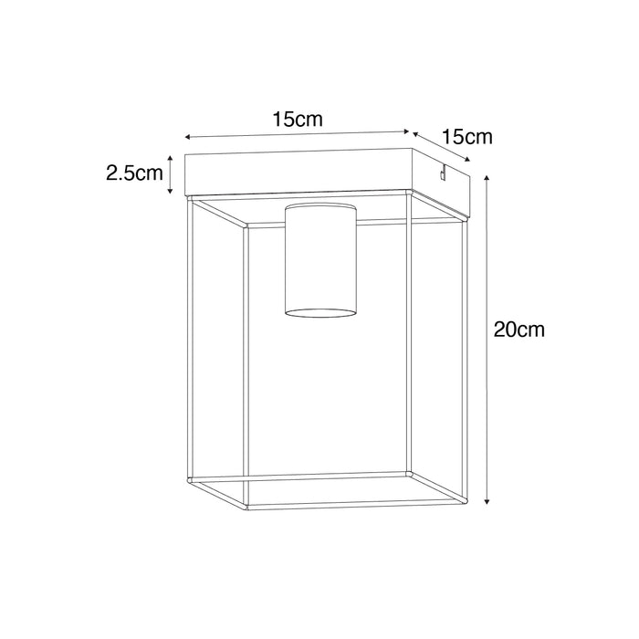 QAZQA Minimalistische plafondlamp zwart - Kodi