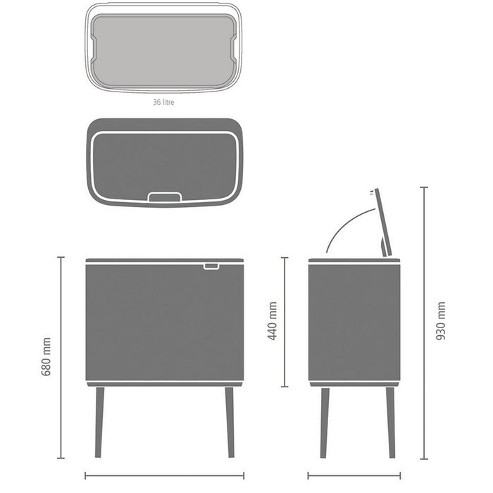 Brabantia Bo Touch Bin Afvalemmer 36 Liter