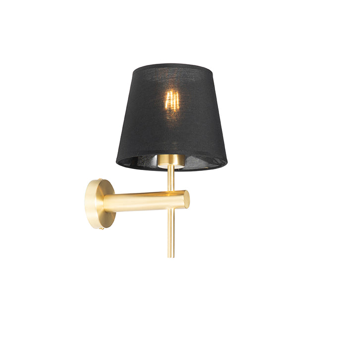 QAZQA Moderne wandlamp messing met zwart - Pluk