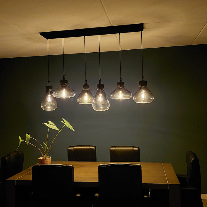 Steinhauer - Flere - hanglamp 6 lichts - smoke glas