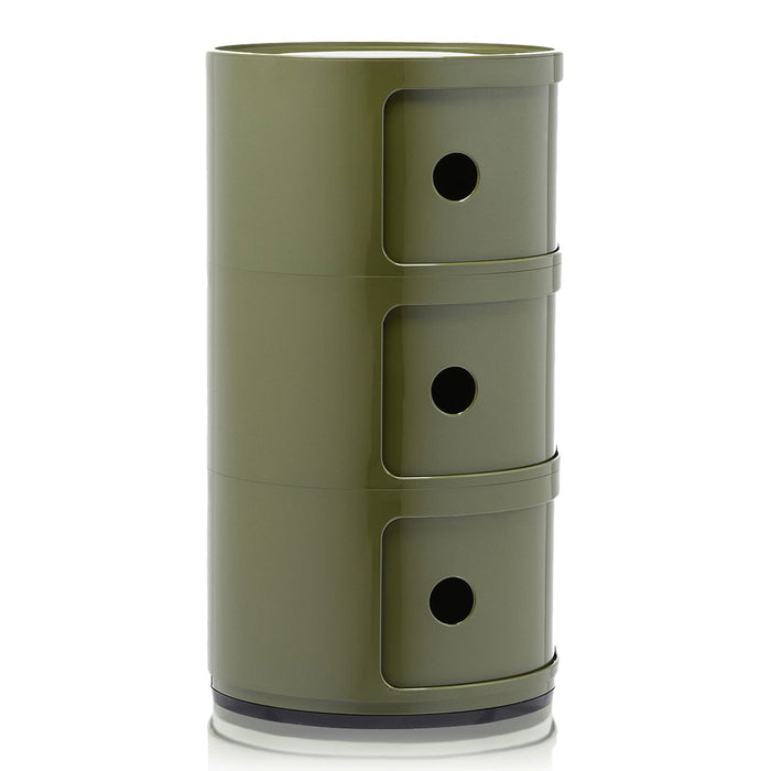 Kartell Componibili Kast Ø 32 cm - 3 Modules - Mosgroen