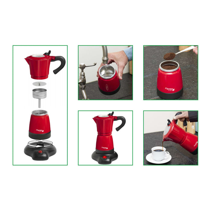 Bestron Espressoapparaat 6 kopjes 480 W rood AES 480