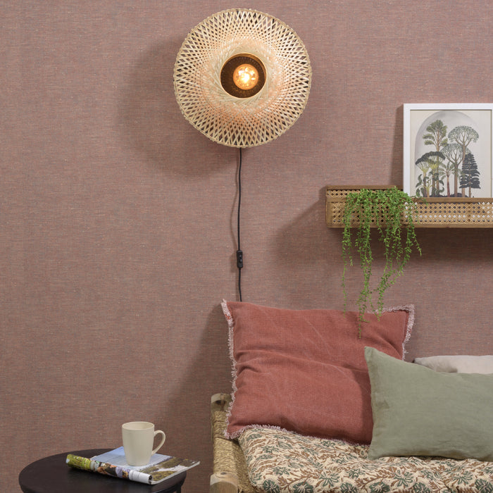 GOOD&MOJO Kalimantan Wandlamp Rond - Ø44cm - Naturel
