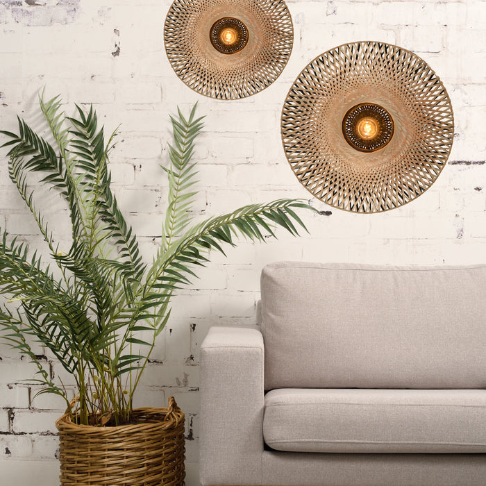 GOOD&MOJO Kalimantan Wandlamp Rond - Ø44cm - Naturel