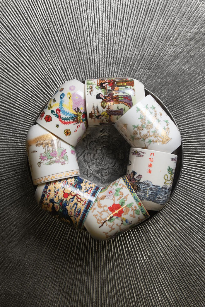 Clayre & Eef Mok 100 ml Beige Roze Porselein Rond Theemok Koffiemok