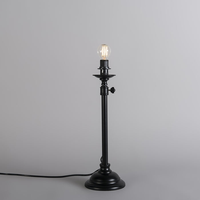 QAZQA Klassieke tafellamp zwart verstelbaar zonder kap - Accia