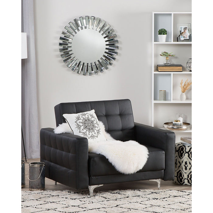 Beliani - ABERDEEN - Chesterfield fauteuil - Zwart - Kunstleer