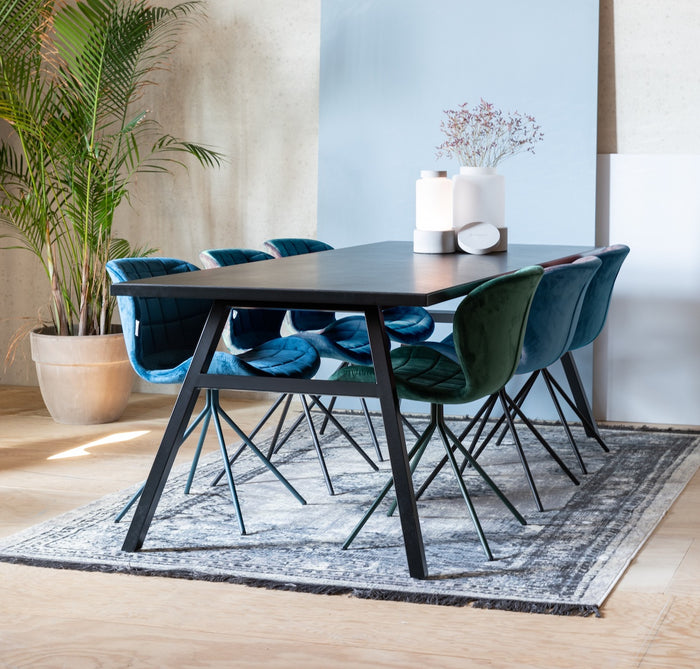 Zuiver OMG Velvet Stoel - Limited Edition - Set Van 4 - Blauw