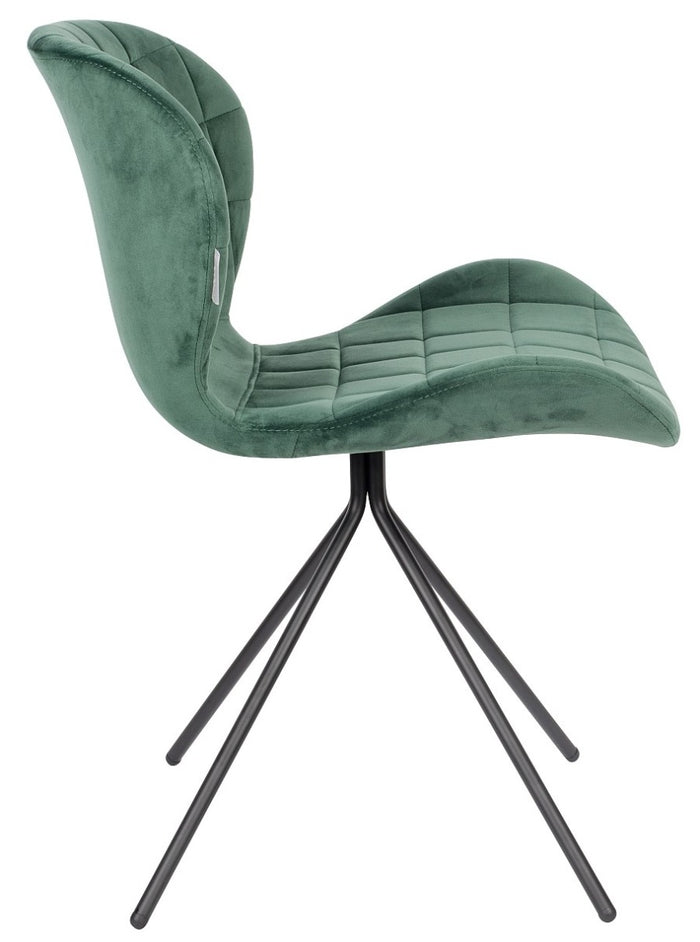 Zuiver OMG Velvet Stoel - Limited Edition - Set Van 2 - Groen