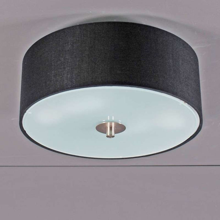 QAZQA Plafondlamp drum - Zwart - Modern - D 300mm