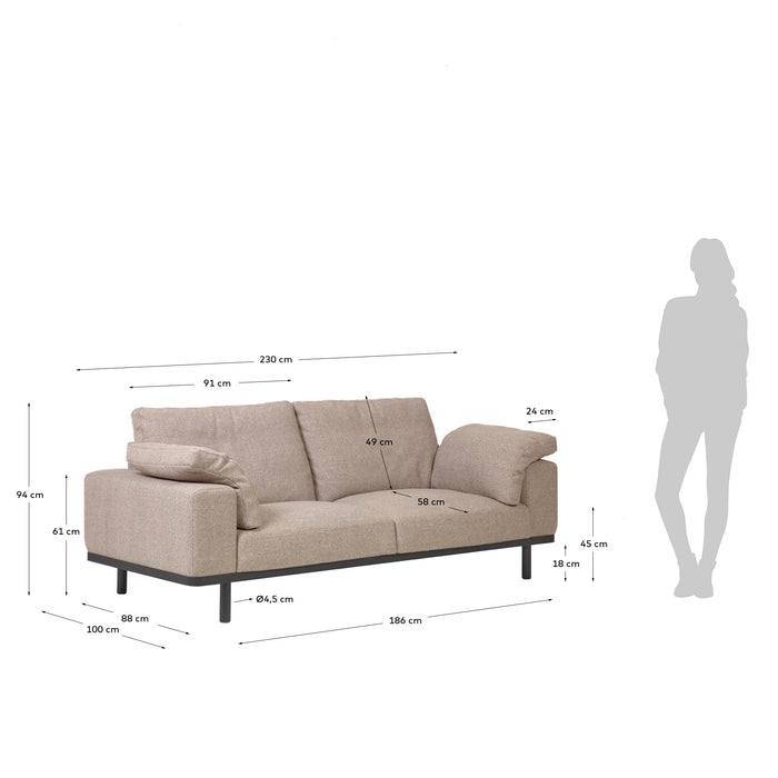 Kave Home Noa 3-zitsbank Beige