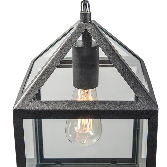 QAZQA Industriële buiten hanglamp zwart IP23 - Amsterdam