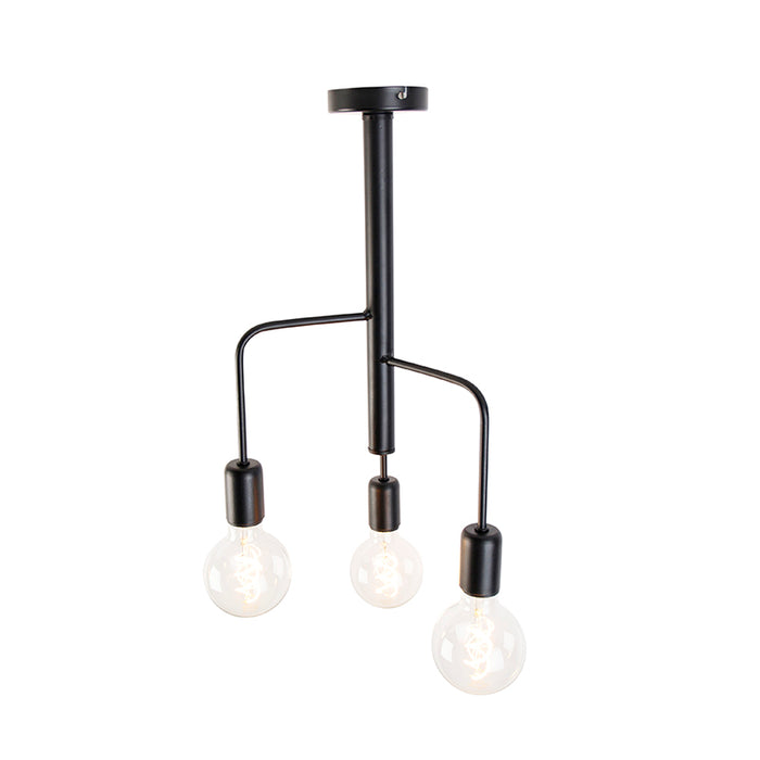 QAZQA Plafondlamp facile - Zwart - Modern - D 300mm