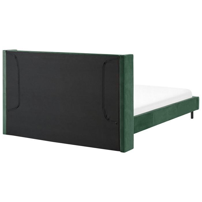 Beliani-VILLETTE -Tweepersoonsbed-Donkergroen-180 x 200 cm-Fluweel