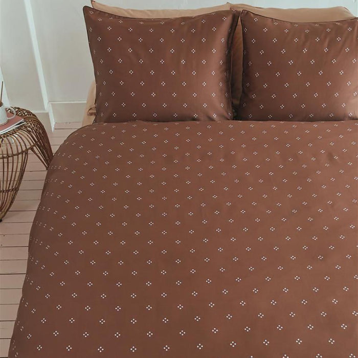 vtwonen Sticking Dots Dekbedovertrek 260 x 200/220 cm - Terra