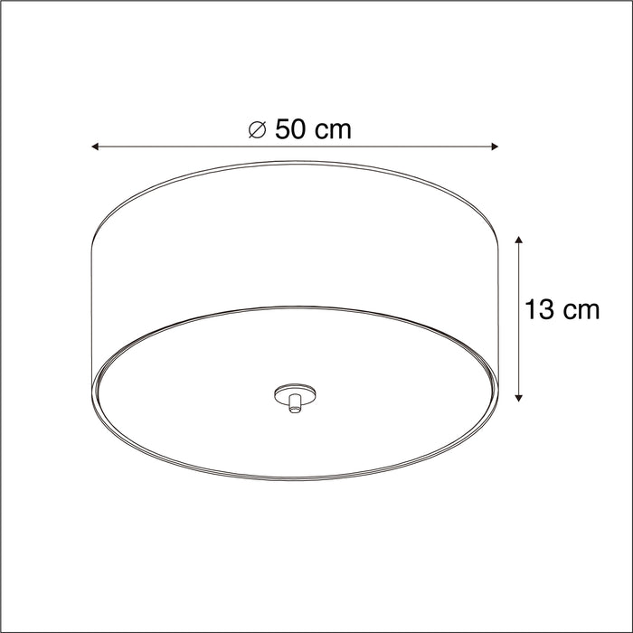 QAZQA Landelijke plafondlamp bruin 50 cm - Drum