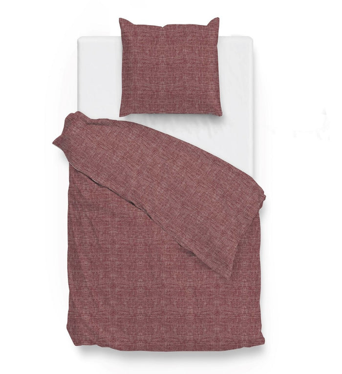 Zo Home Dekbedovertrek Katoen Lino Linnen Look wine red