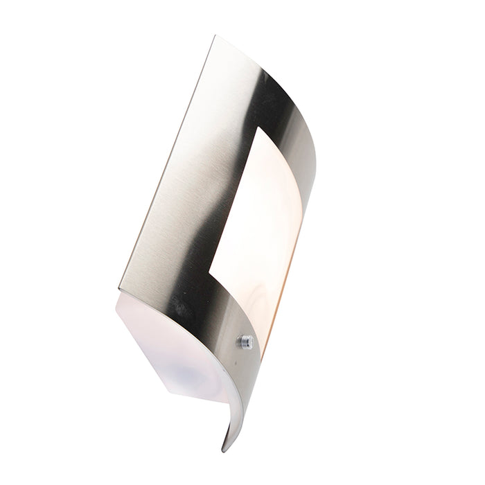 QAZQA Buiten wandlamp staal IP44 schemersensor - Emmerald