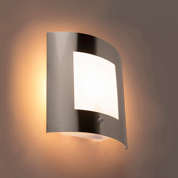 QAZQA Buiten wandlamp staal IP44 schemersensor - Emmerald