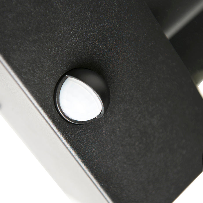 QAZQA Buiten wandlamp zwart met bewegingsmelder IP44 - Rotterdam