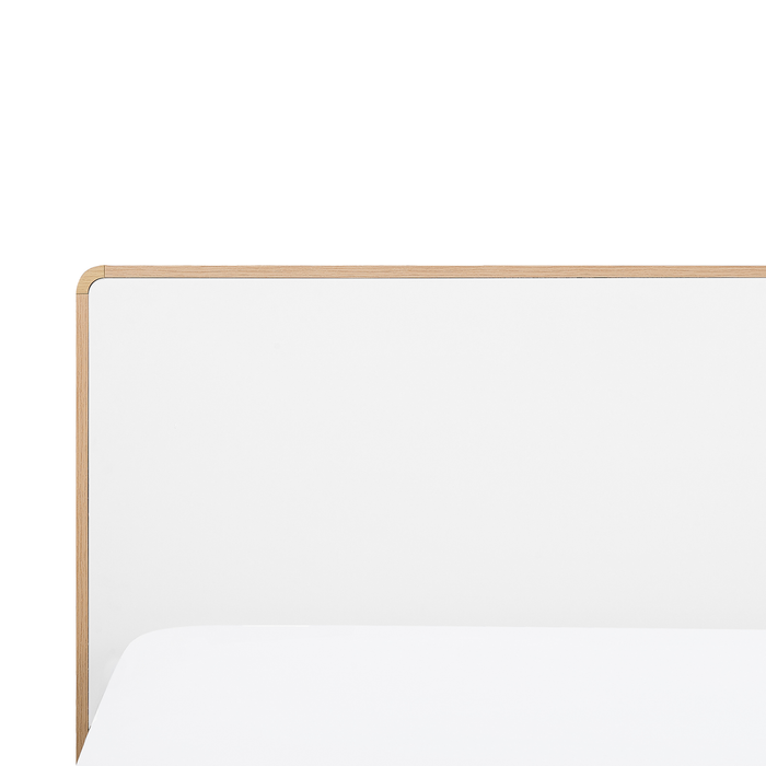 Beliani-SERRIS -Tweepersoonsbed LED-Lichte houtkleur-180 x 200 cm-MDF