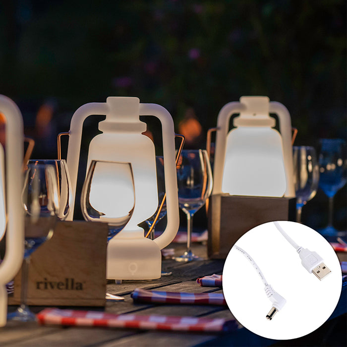 QAZQA Tafellamp oplaadbaar 30 cm IP44 wit - Storm Small