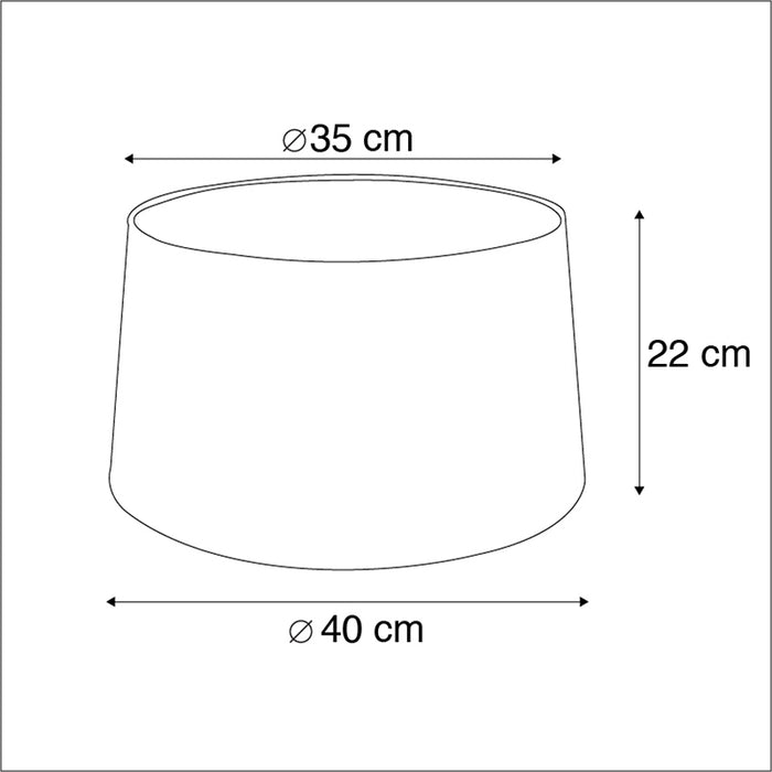 QAZQA Katoenen lampenkap zwart 40|35|22 met gouden binnenkant