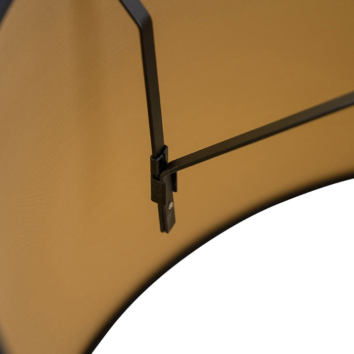 QAZQA Katoenen lampenkap zwart 45|50|28 met gouden binnenkant