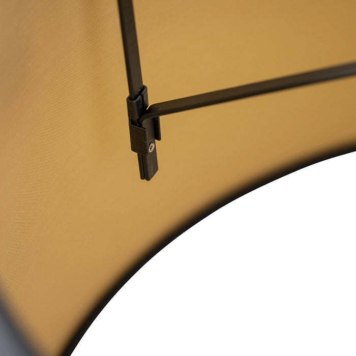 QAZQA Katoenen lampenkap zwart 40|45|25 met gouden binnenkant