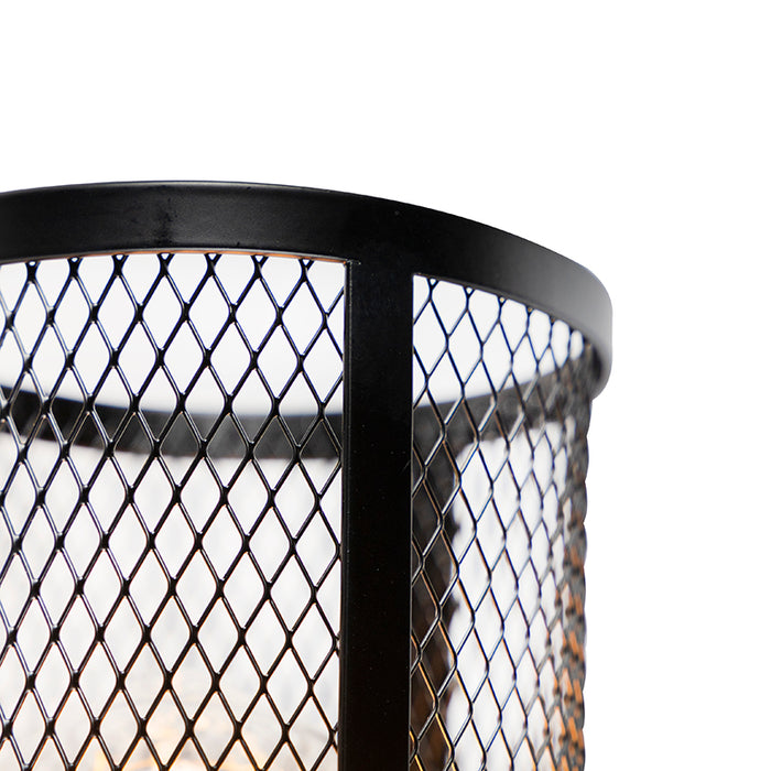 QAZQA Wandlamp gauze wl - Zwart - Industrieel - L 170mm