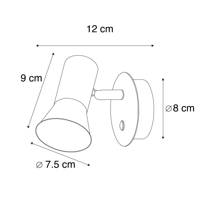 QAZQA Wandspot brons draai- en kantelbaar met schakelaar - Karin 1