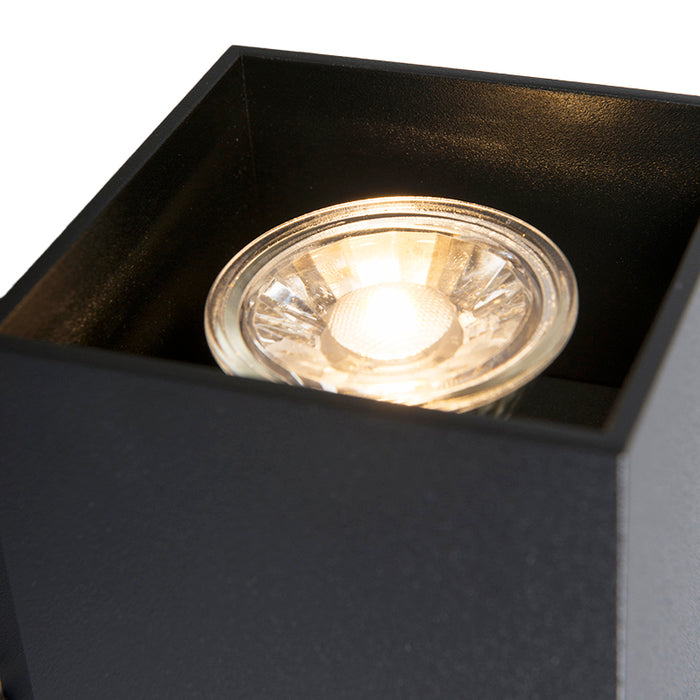 QAZQA Moderne wandlamp zwart vierkant 2-lichts - Sandy