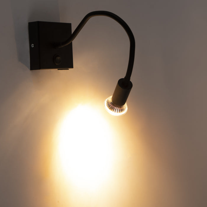 QAZQA Moderne flexibele wandlamp USB zwart - Zeno