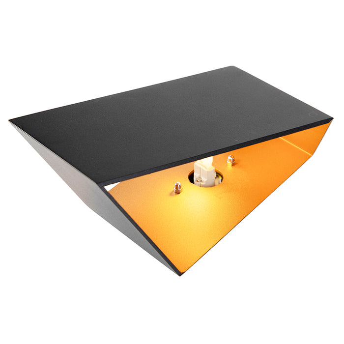 QAZQA Design wandlamp zwart met gouden binnenkant - Fold