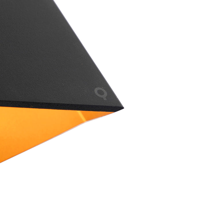 QAZQA Design wandlamp zwart met gouden binnenkant - Fold