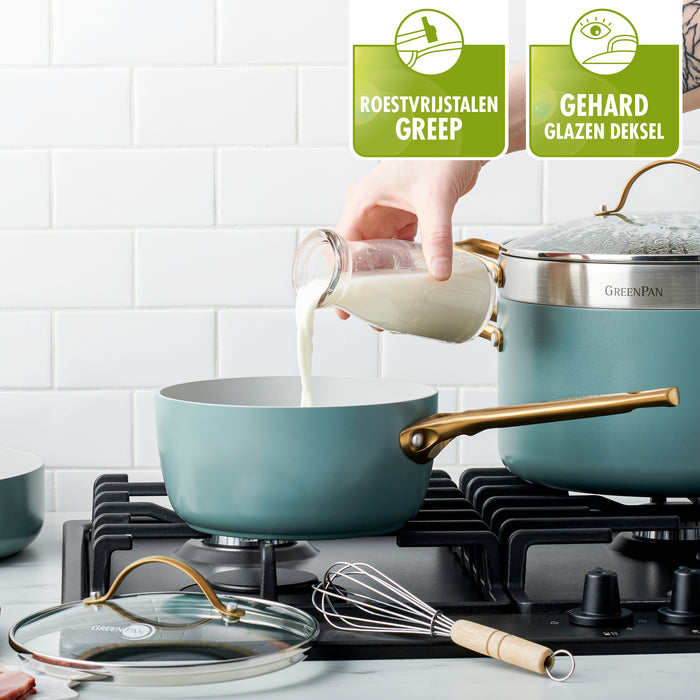 Greenpan Padova Steelpan met Deksel Ø 18 cm