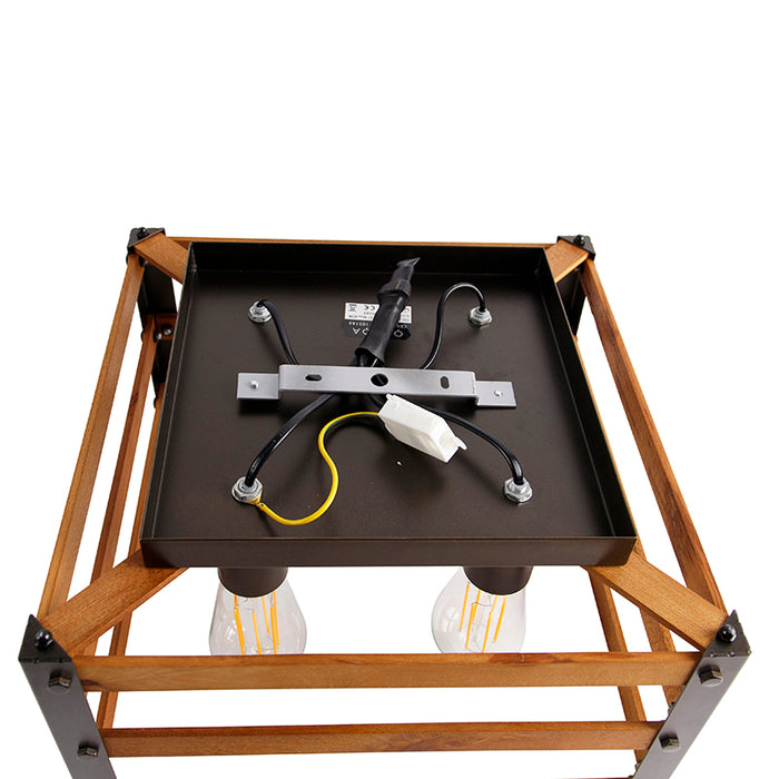 QAZQA Plafondlamp paleta - Bruin - Industrieel - L 35cm