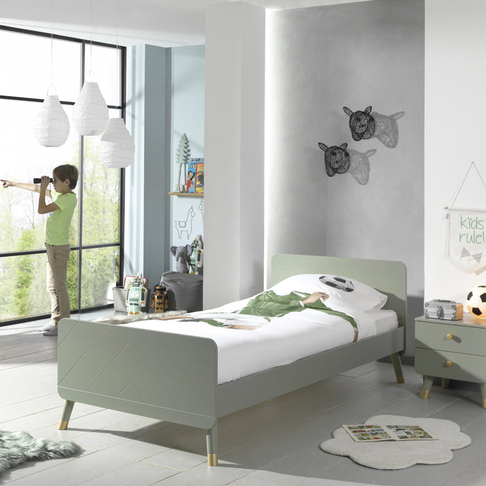 Vipack Billy Bed 90 x 200 cm en Nachttafel - Groen