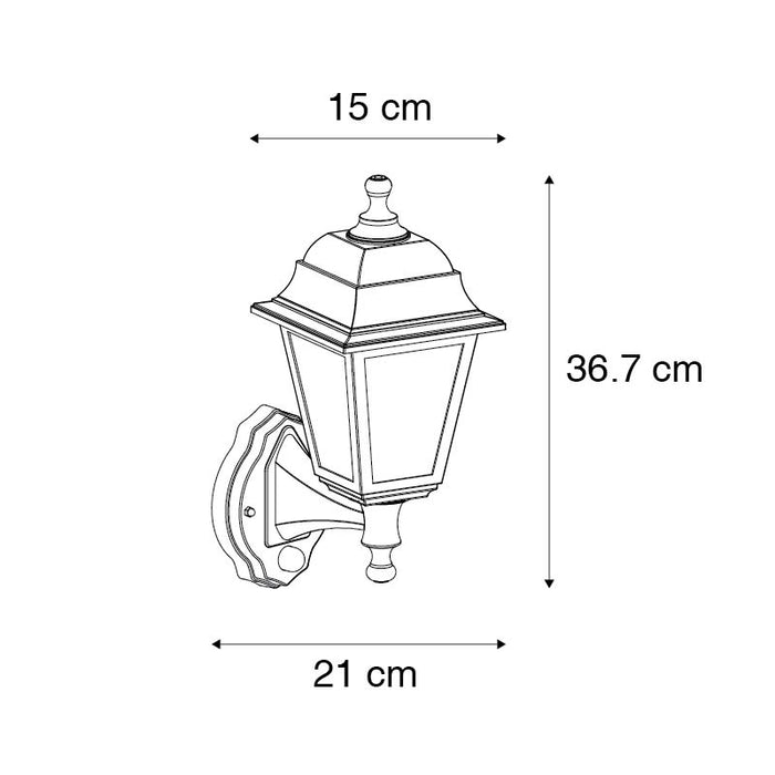 QAZQA Antieke wandlamp goud IP44 met bewegingsmelder - Capital