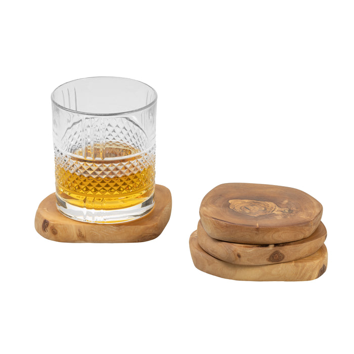 Jay Hill Onderzetters Tunea - Olijfhout - ø 10 cm - 4 Stuks