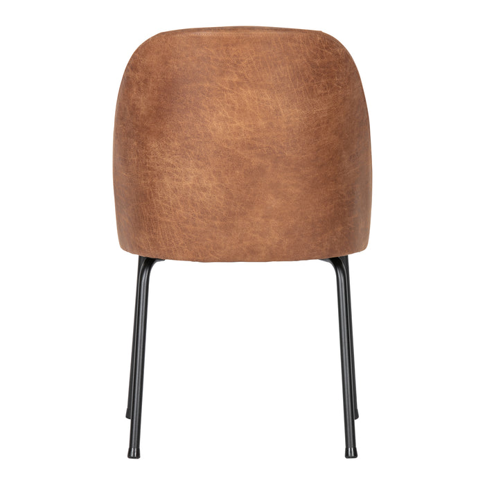 WOOOD Vogue Eetkamerstoel - Leder - Cognac